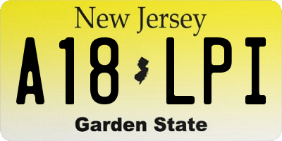 NJ license plate A18LPI