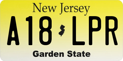 NJ license plate A18LPR