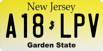 NJ license plate A18LPV