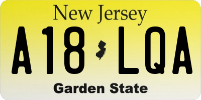 NJ license plate A18LQA