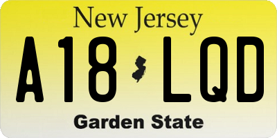 NJ license plate A18LQD