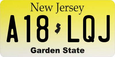 NJ license plate A18LQJ