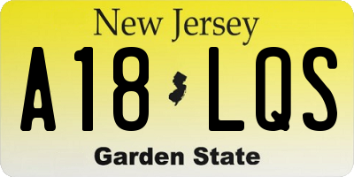 NJ license plate A18LQS