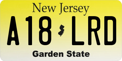 NJ license plate A18LRD