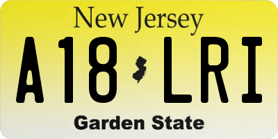 NJ license plate A18LRI