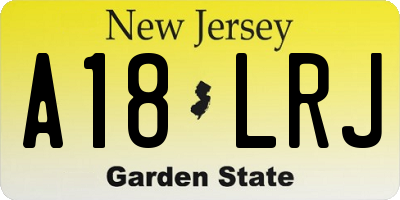 NJ license plate A18LRJ
