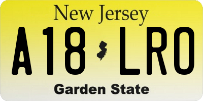 NJ license plate A18LRO
