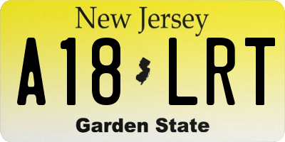 NJ license plate A18LRT