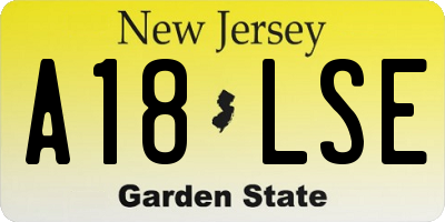 NJ license plate A18LSE