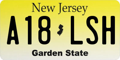 NJ license plate A18LSH