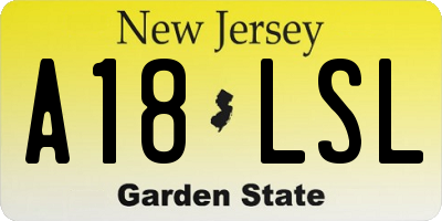 NJ license plate A18LSL