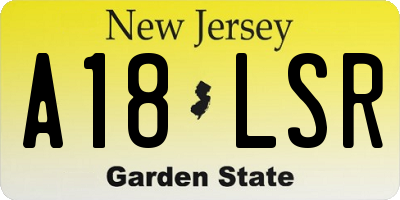 NJ license plate A18LSR