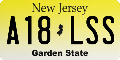 NJ license plate A18LSS