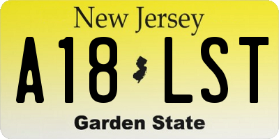 NJ license plate A18LST