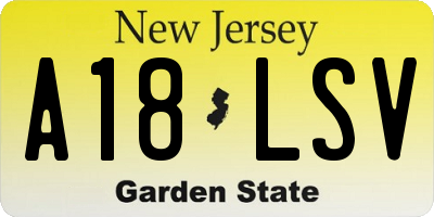 NJ license plate A18LSV