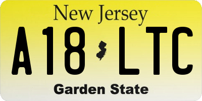 NJ license plate A18LTC