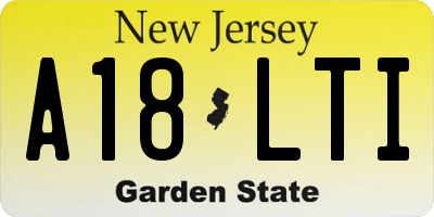 NJ license plate A18LTI