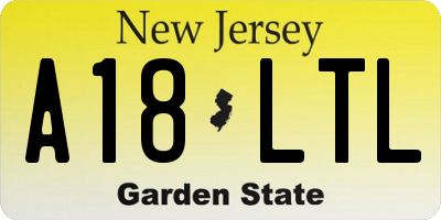 NJ license plate A18LTL