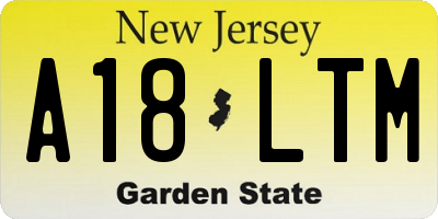 NJ license plate A18LTM