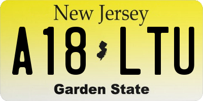 NJ license plate A18LTU