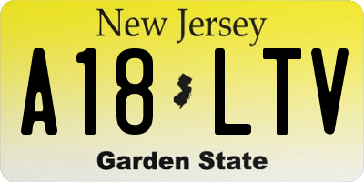 NJ license plate A18LTV