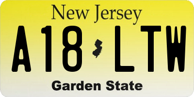 NJ license plate A18LTW