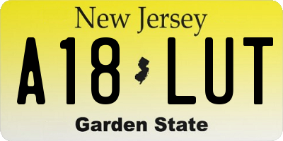 NJ license plate A18LUT