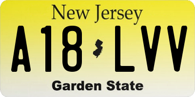 NJ license plate A18LVV