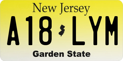 NJ license plate A18LYM