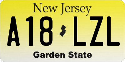 NJ license plate A18LZL