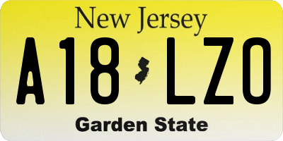 NJ license plate A18LZO