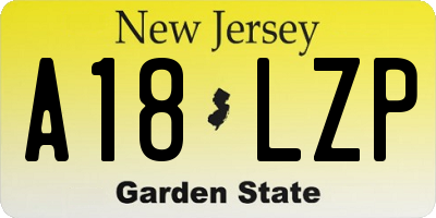 NJ license plate A18LZP