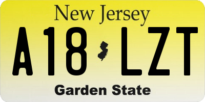 NJ license plate A18LZT