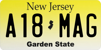NJ license plate A18MAG