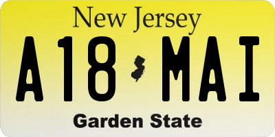 NJ license plate A18MAI