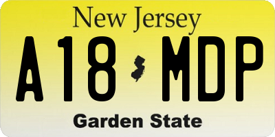 NJ license plate A18MDP