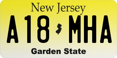 NJ license plate A18MHA
