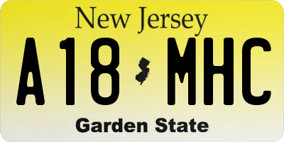 NJ license plate A18MHC