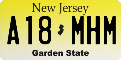 NJ license plate A18MHM