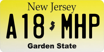 NJ license plate A18MHP