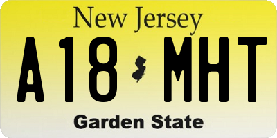 NJ license plate A18MHT