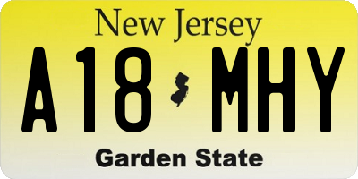 NJ license plate A18MHY