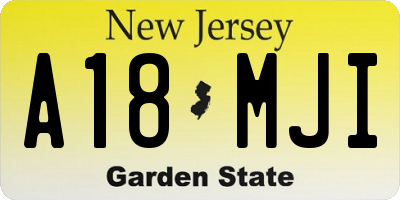 NJ license plate A18MJI