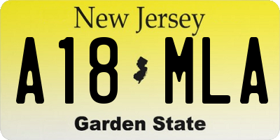 NJ license plate A18MLA