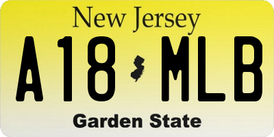 NJ license plate A18MLB