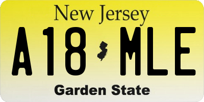 NJ license plate A18MLE
