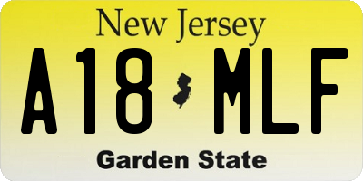 NJ license plate A18MLF