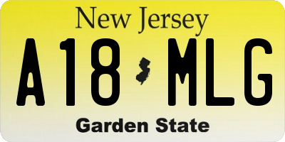 NJ license plate A18MLG