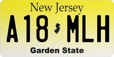 NJ license plate A18MLH