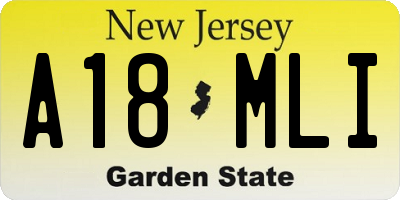 NJ license plate A18MLI